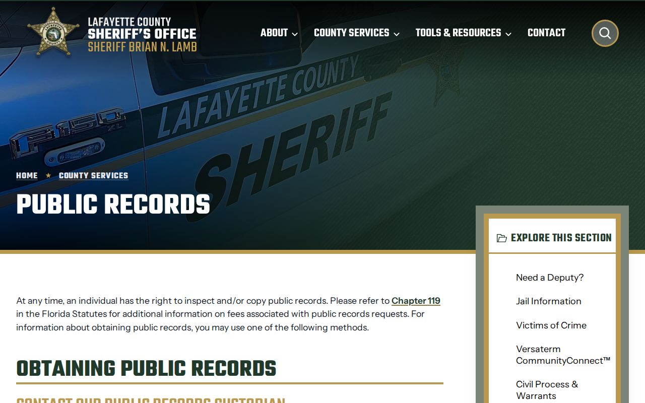 Lafayette County 72 hour release public records request channels